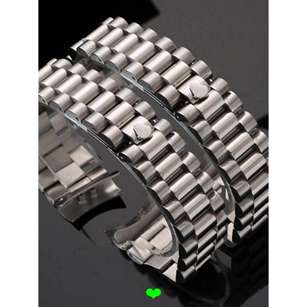 Correia adequada para rolex diário pulseira de aço inoxidável rolex ostra diário semanal três contas masculino feminino