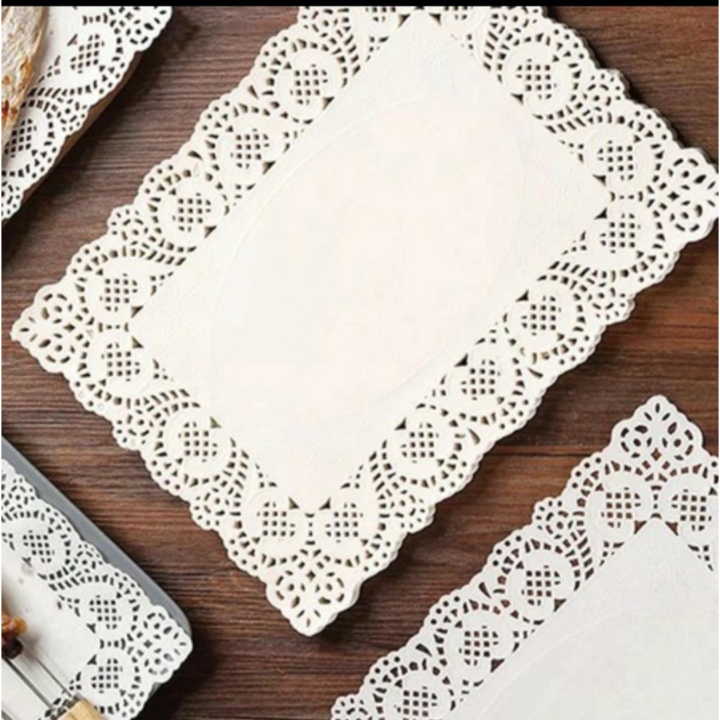 Kit 50/100/150 Toalhas Rendada Retangular de Papel Descartável Convite Decoração 25x35