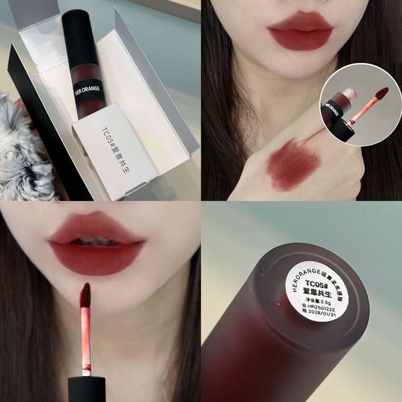 Maquiagem labial coreana com água fervente branca eu vou!!Matte Matte Lip Clay Pseudo-Face Estudante Batom Clareador de