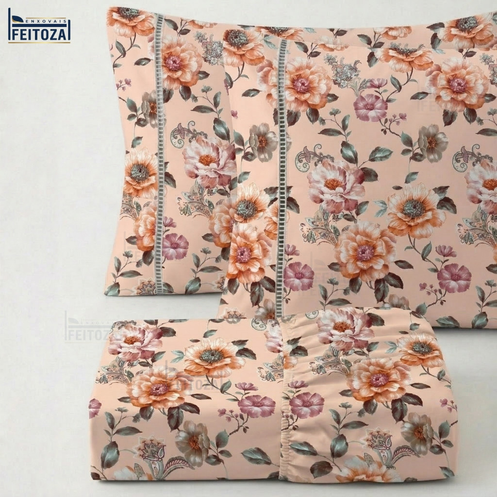 Jogo de Cama 400 Fios Casal Roupa de Cama Queen e Lençol Solteiro Tecido Aveludado Macio Premium!"