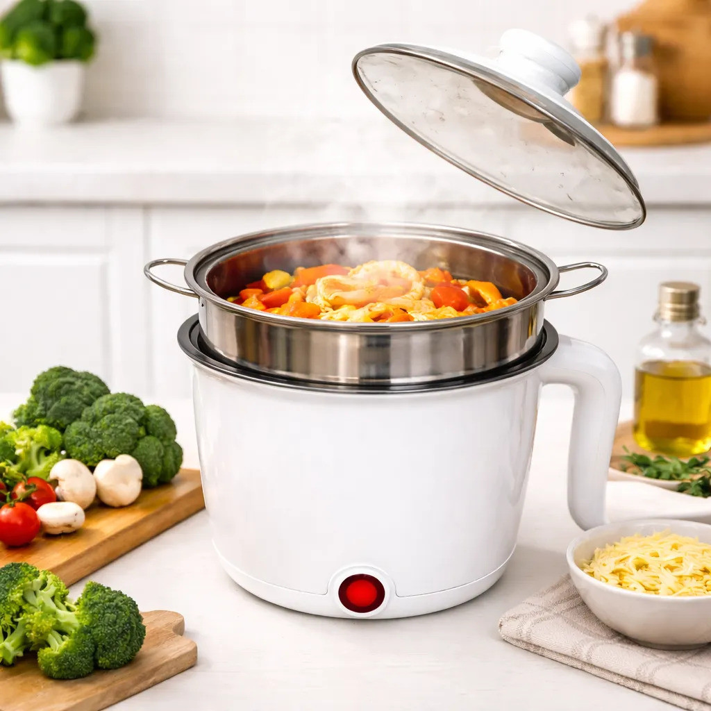 Mini Panela de Arroz Elétrica 110V Cozinha Rápido, Compacta e Econômica Azul