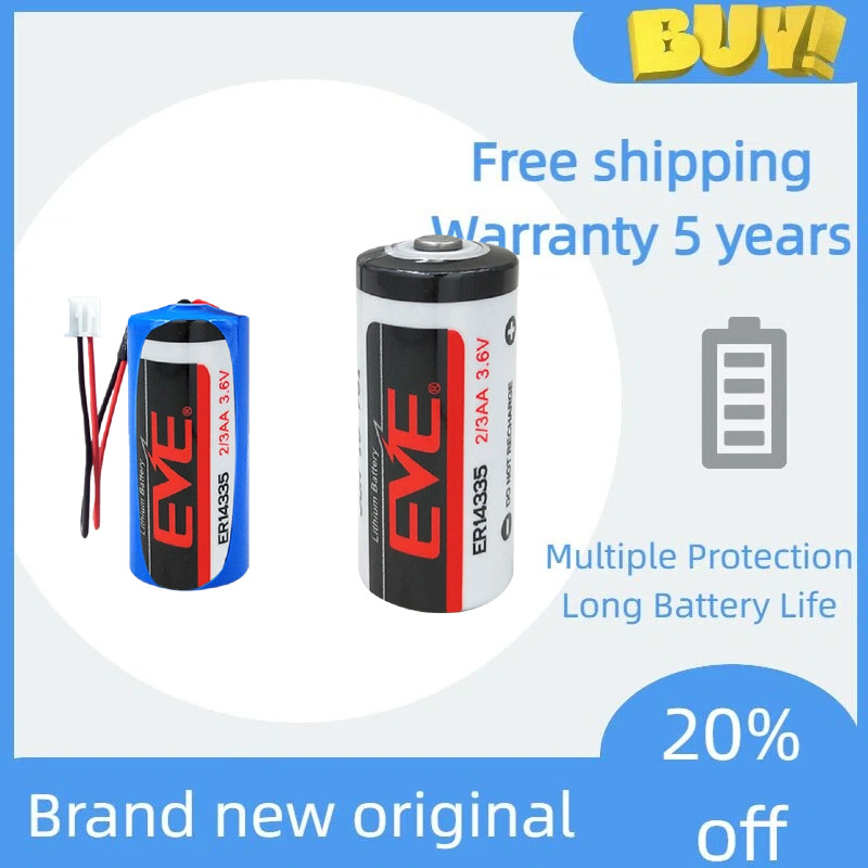 1 Pçs EVE ER14335 Bateria 3.6V De Lítio Para Alarme De Fumaça E Detector De Sulfeto De Hidrogênio Alta Capacidade Nova