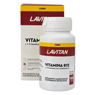 Lavitan Vitamina B12 + 7 Vitaminas do Complexo B com B1 B2 B3 B5 B6 B7 B9 100 Comprimidos revestidos em Oferta na Shopee