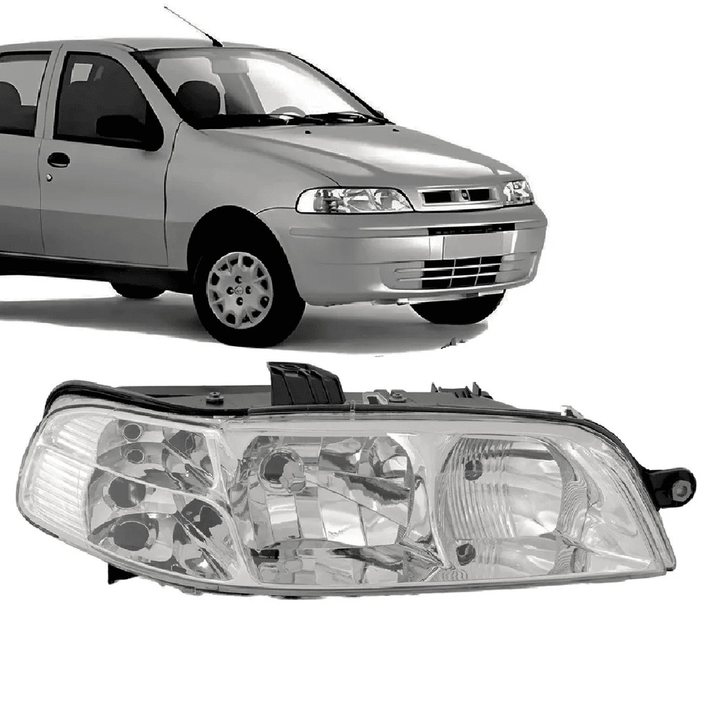 FAROL - FIAT PALIO/PALIO WEEKEND/SIENA/STRADA 01/04 FIRE - H7/H1 LADO ESQUERDO COM PISCA (CARCACA PRETA)