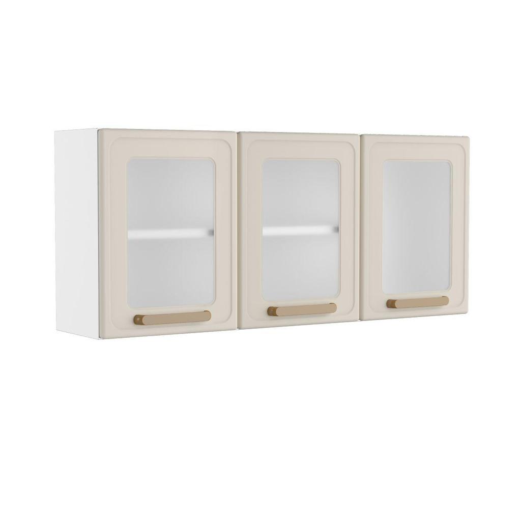 Armário Aéreo Cozinha Aço 3 Portas Vid Essência Bertolini