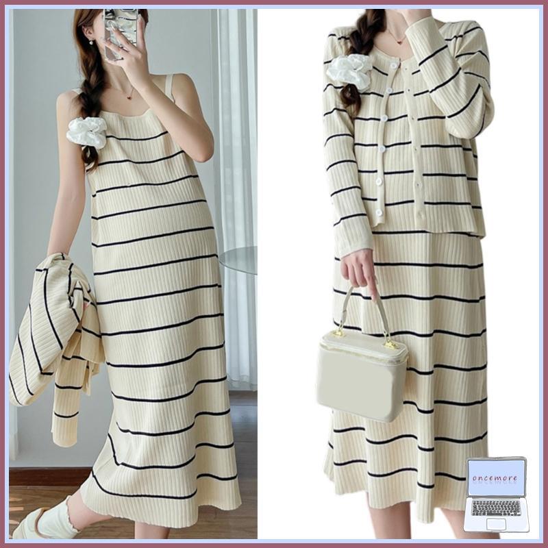 Uma Vez Roupas Cardigans Malha Vestido Longo Cardigan Botão Para Maternidade