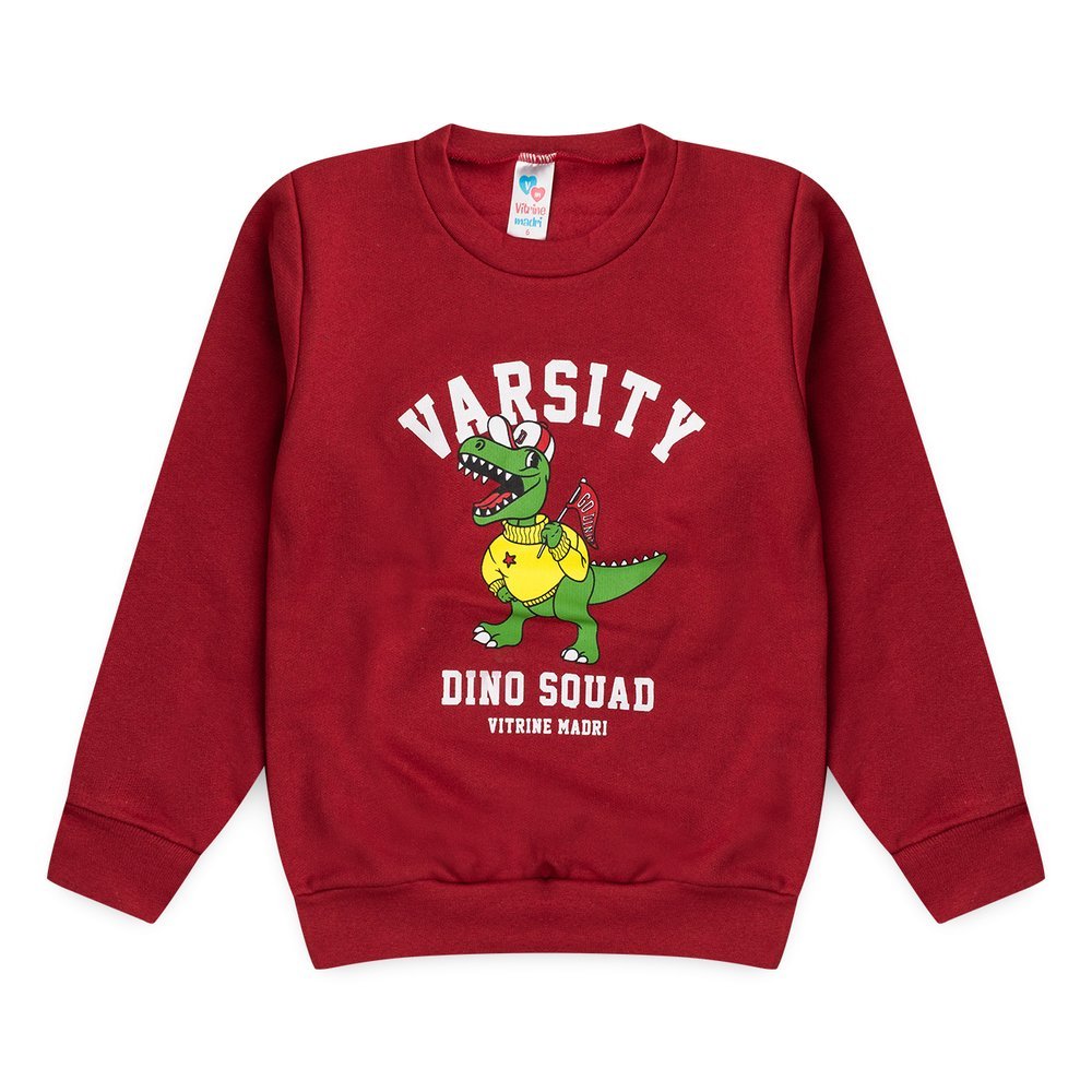 Blusa Moletom Infantil Menino Varsity Dino Squad