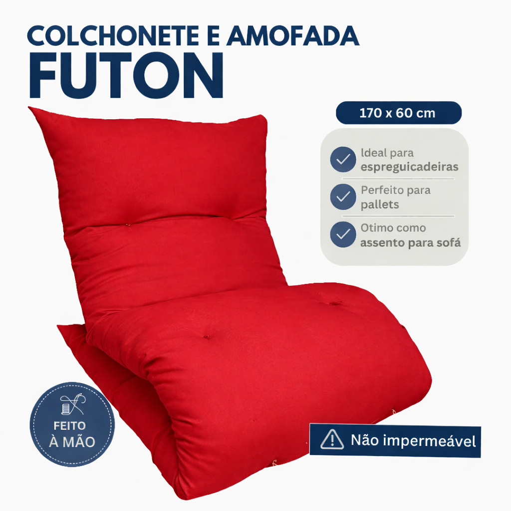 Colchonete Futon Solteiro Dobrável Enrolável Decorativo  acampamento Almofada sofá 170X60 CM