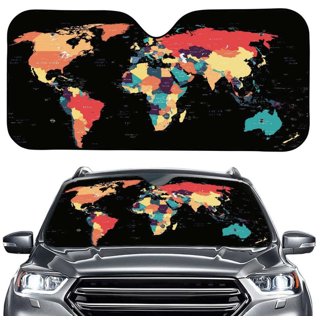 Mapa mundi mapa americano versão fina geral automóvel frente viseira solar Interior Anti-ultravioleta 3.31