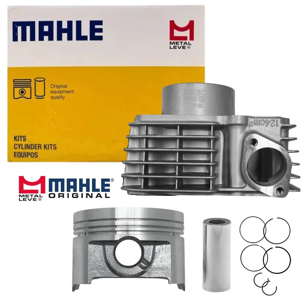 Imagem KIT CILINDRO PISTÃO MOTOR HONDA CG 125 CARGO ESD KS FAN ES ESD KS CG 125i MAHLE METAL LEVE