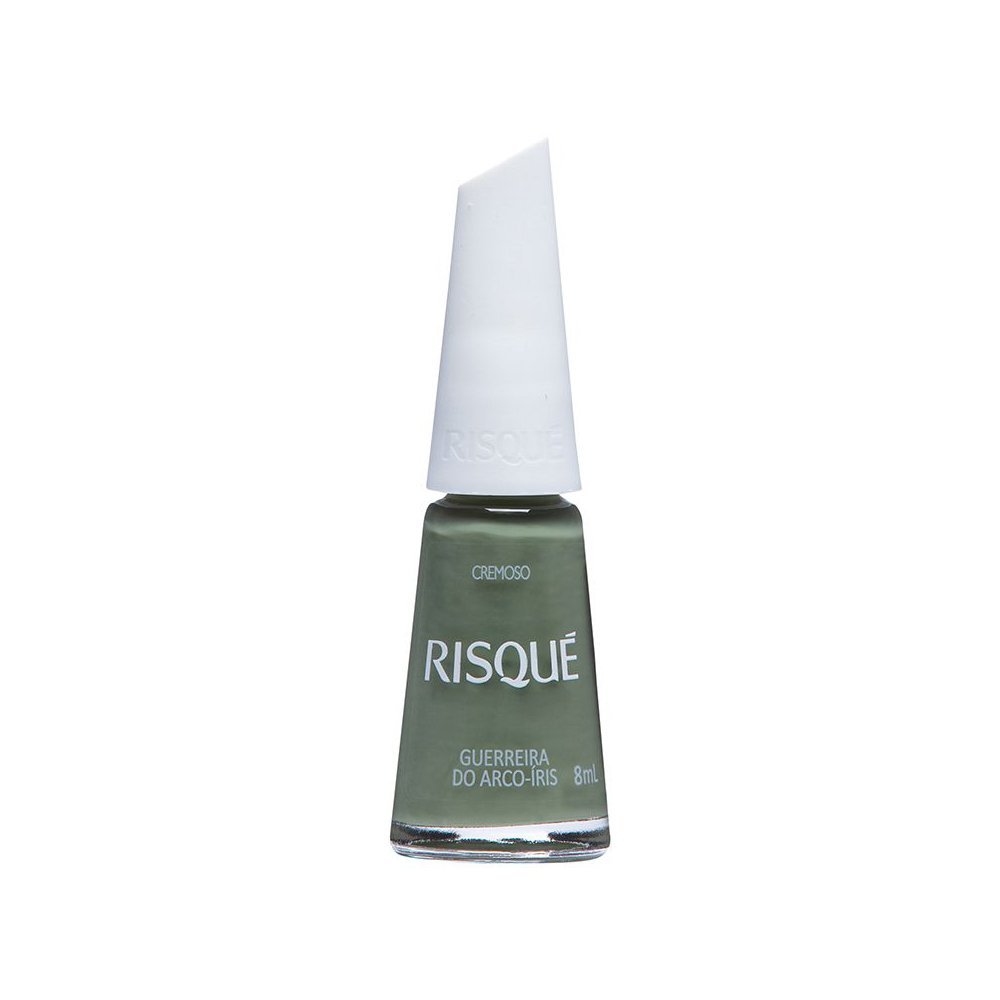 Esmalte Verde Militar Cremoso Risqué Guerreira do Arco-íris com 8ml