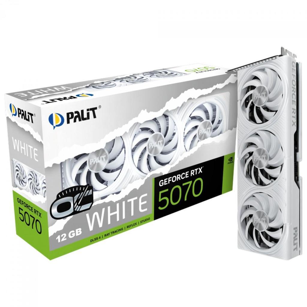 Placa de Vídeo Palit NVIDIA GeForce RTX 5070 White OC, 12GB, GDDR7, DLSS, NE75070U19K9-GB2050W
