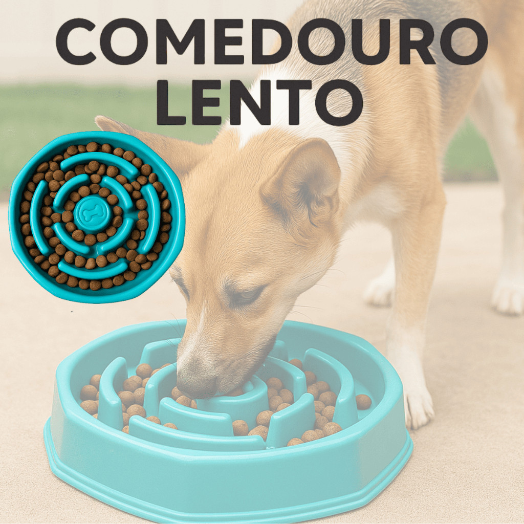 Comedouro Lento Educador Interativo de Plástico para Cachorro Anti-Stress em Oferta na Shopee