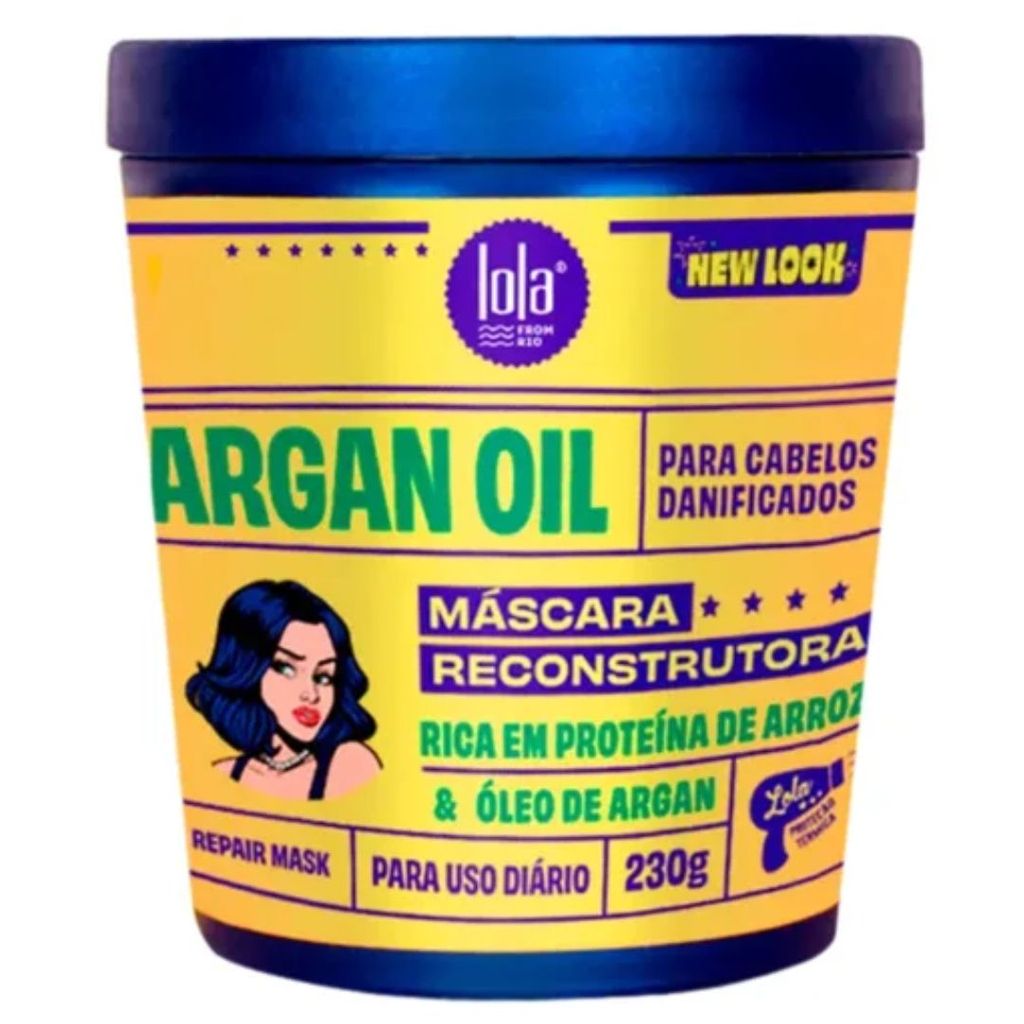 Lola Cosmetics Argan Oil - Máscara Capilar 230g Com Proteina Do Arroz em Oferta na Shopee