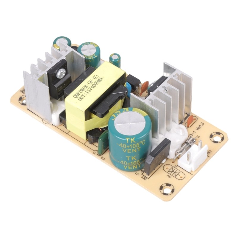 Módulo Fonte Alimentação Comutação Eficiência Li * AC100-240V Para DC15V 4A 60W Sobrecorrente Sobrecarga