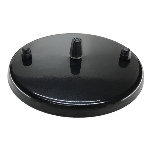 Kit 10 Canopla Tampa Cega Metálica Redonda Preta 15cm Acabamento de Teto Pendente Iluminação