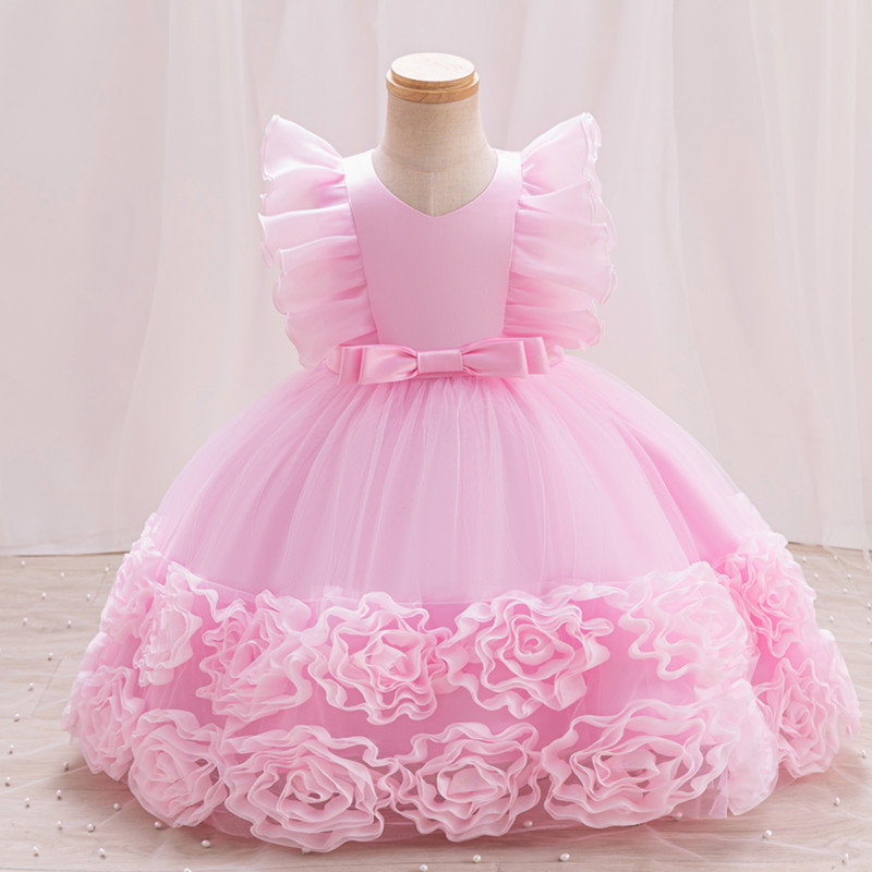 Crianças vestido de princesa vestido estilo ocidental meninas gaze Pettiskirt Piano desempenho vestido feminino vestido 