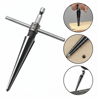 Broca Alargador De Furos Cônico 5 a 16mm Metal Madeira Plástico Ferramenta Manual Haste Hexagonal