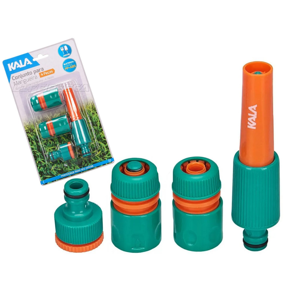 Kit Para Mangueira Esguicho e Conexões 4 Peças - Kala