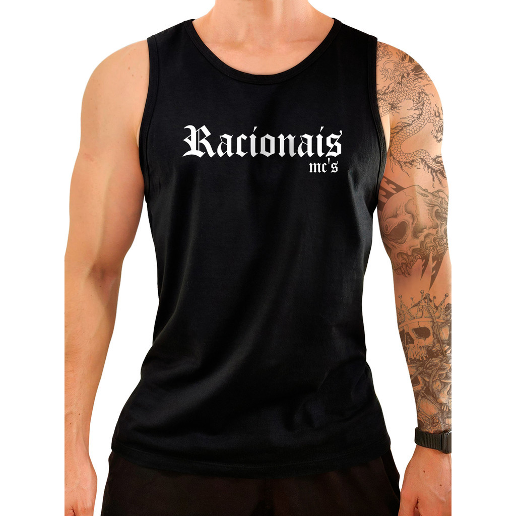 Regata Masculina Racionais Mcs 100% Algodão Camisa Cavada Rap