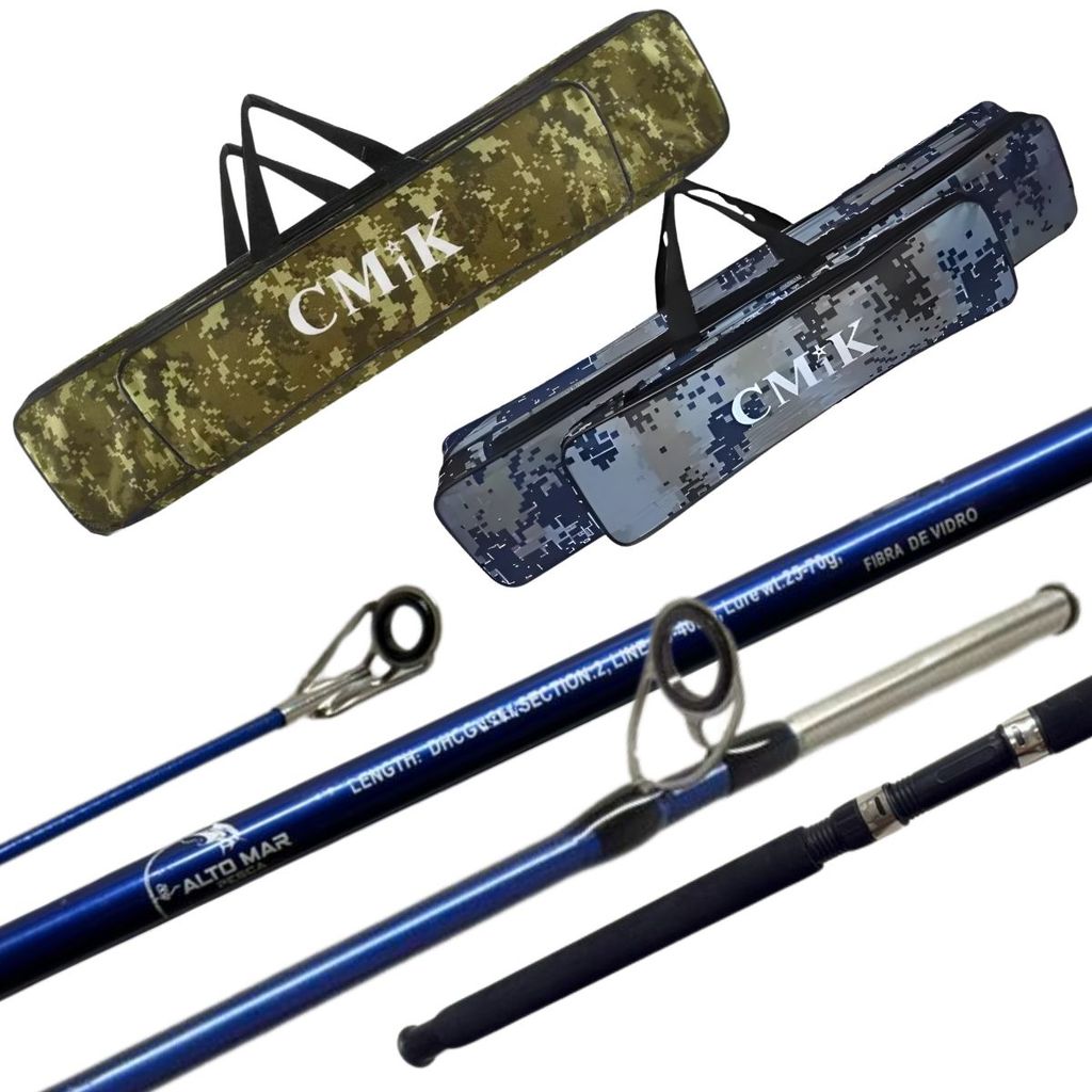 Kit Vara Taue 1,50m Fibra de Vidro + Porta Vara CMIK 80 Cm