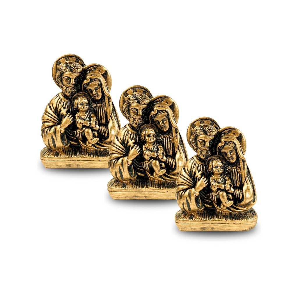 Kit 6 Sagrada Família Dourada 12cm Gesso Atacado em Oferta na Shopee