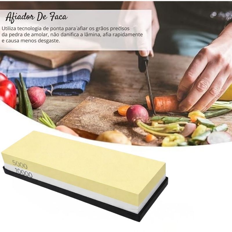 Pedra Afiar Amolar Dupla Face Granulação 5000/10000 Com Base Antiderrapante em Oferta na Shopee