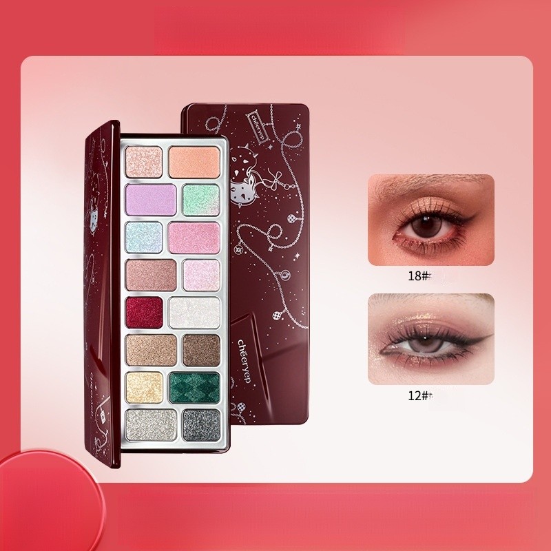 Cheeryep Qian Yan Paleta de Sombras de 16 Cores Estrela de Natal