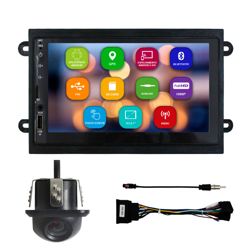 Kit Multimídia 7 Pol Cobalt Onix Spin Prisma 2013 A 2018 Android 2Gb Ram 32Gb Flash Quad-Core 2 Din Preto Wifi Gps Ips em Oferta na Shopee