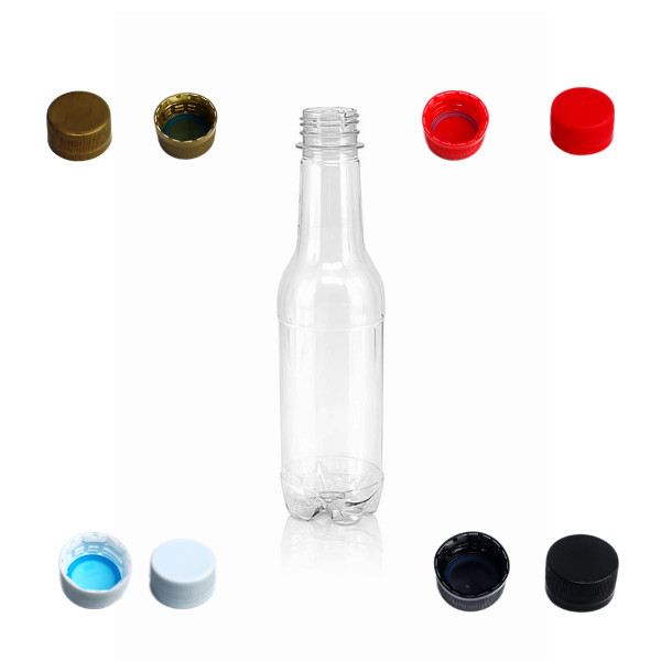 Kit 50 Garrafa Pet 300ml Petaloide Plástico Resistente Pra Kombucha Gás Com Tampa Vedante