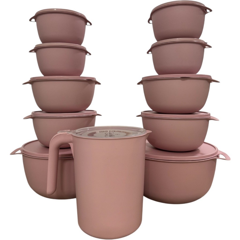 Imagem Conjunto Bowl Pote Plástico Redondo 10 peças + 1 Jarra OU 3 Peças, Microondas, Lava-Louças, Freezer