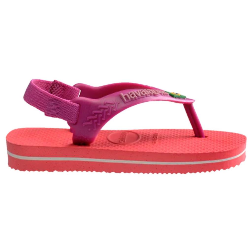 Chinelo Havaianas Baby Brasil Logo Menina - Coral e Roxo · foto 2