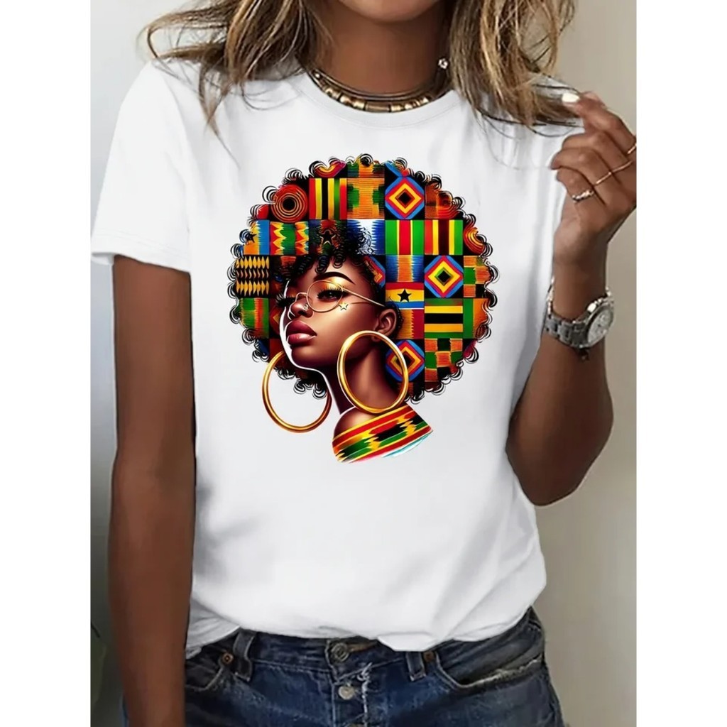 Camiseta História Negra Afro Girl Graphic Camisa Unissex Blusa P ao G3 Plus Size Envio Imediato