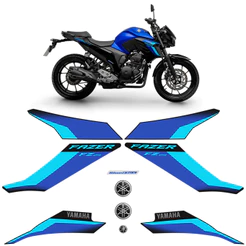 Adesivos Para Yamaha Fazer 250 Fz25 2024 Moto Azul + Logos