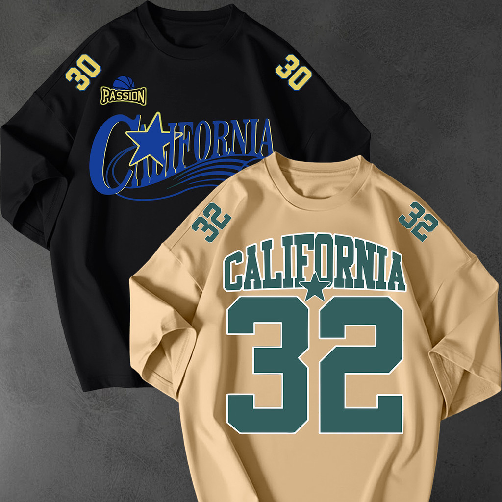 Kit 2 Camisetão Oversized Streetwear Estampa California Numero 23 86 Unissex Larga Solta Academia
