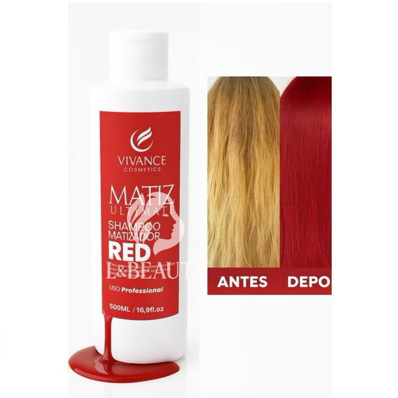 Shampoo Matizador Tonalizante Vermelho Red 300ml - Vivance Cosmetics