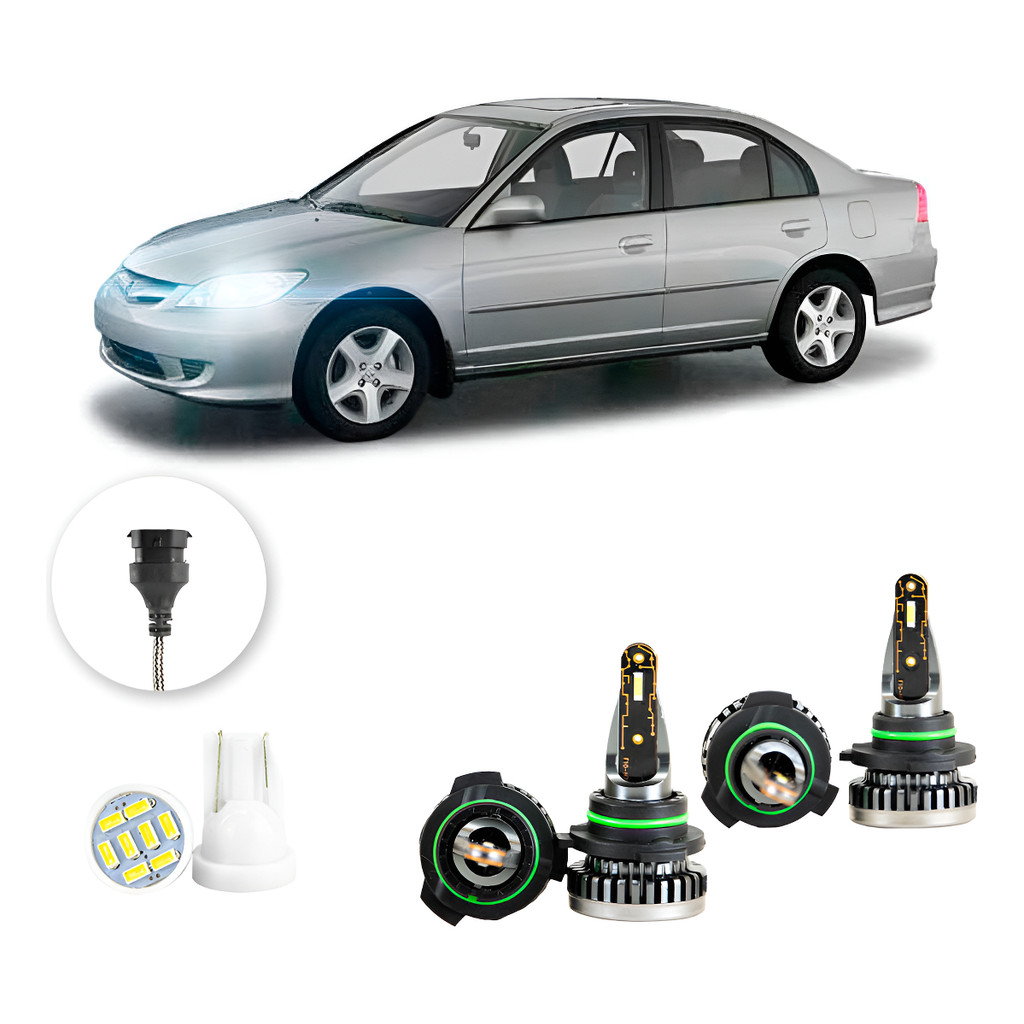 Kit Ultra Led Nano Honda Civic 2004 A 2005 Hb4 Hb3 30000lm