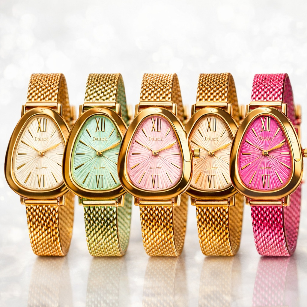 Relógio Feminino Dourado Clássico Minimalista Pulseira Metálica em Oferta na Shopee