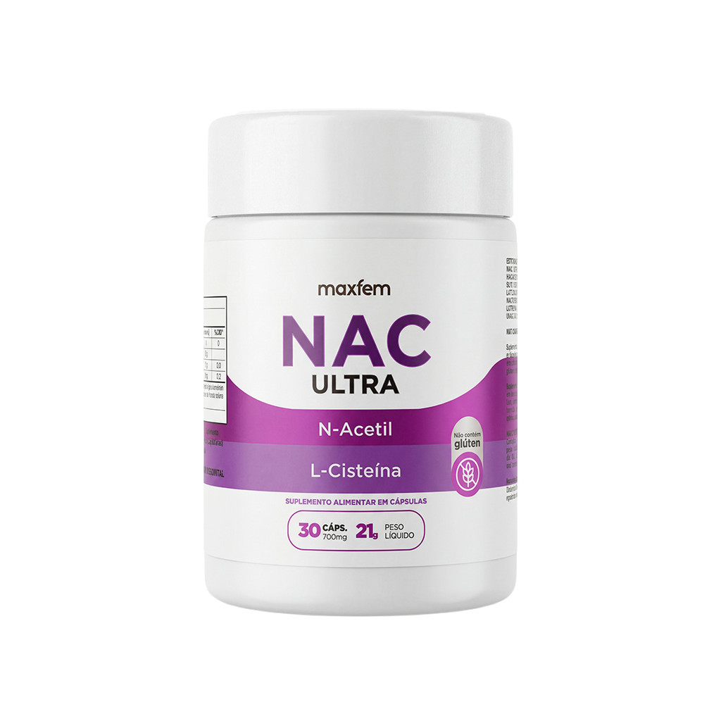 Maxfem Nac Ultra N-acetil L-cisteína Suplemento 30 Cápsulas Sem Sabor