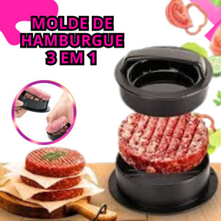 kIT 1/2 Moldes Para Hambúrguer Prensa Forma 5 peças Base Removível Grande e Pequena em Oferta na Shopee