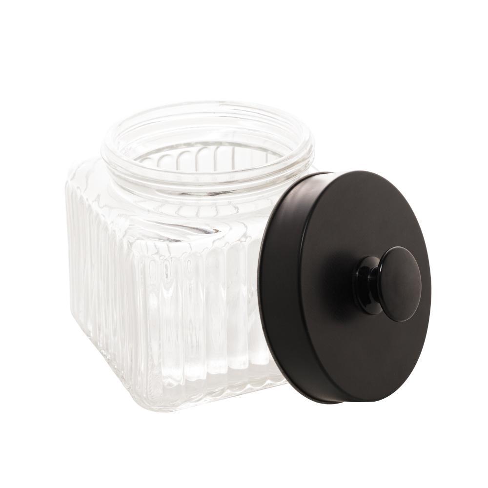 Porta Mantimento Lyor com Tampa de Vidro e Metal Preto 800ml Pote Organizador para a Cozinha Elegante Durável Resistente · foto 2