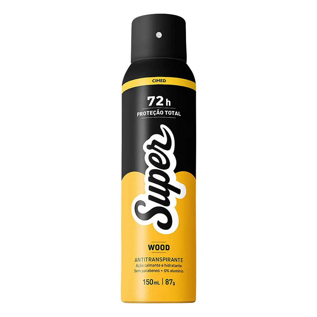 Desodorante Super Wood 72h Aerossol Antitranspirante 150ml em Oferta na Shopee