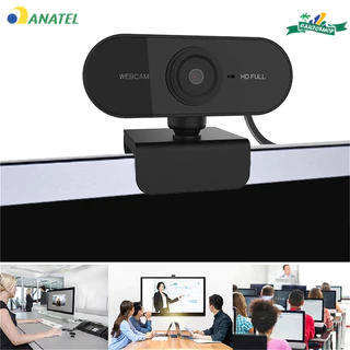 Webcam com Microfone Full HD 1080p Giratória 360° Ajuste de Ângulo Livre para PC Notebook e Home Off