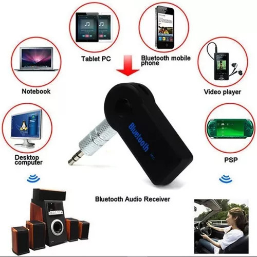 Adaptador Receptor Áudio Bluetooth USB Musica P2 para Som Carro