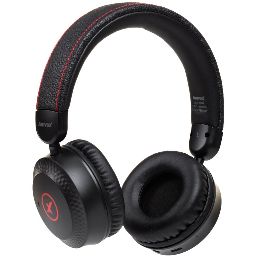 Fone de Ouvido Headphone AHP 1209 Amvox Bluetooth Bateria 12 Horas Revestimento em Couro