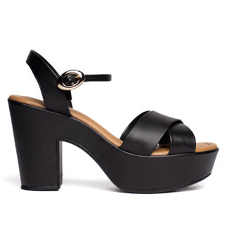 Sandália Feminina Bebecê Meia Pata Tiras Largas Preto em Oferta na Shopee