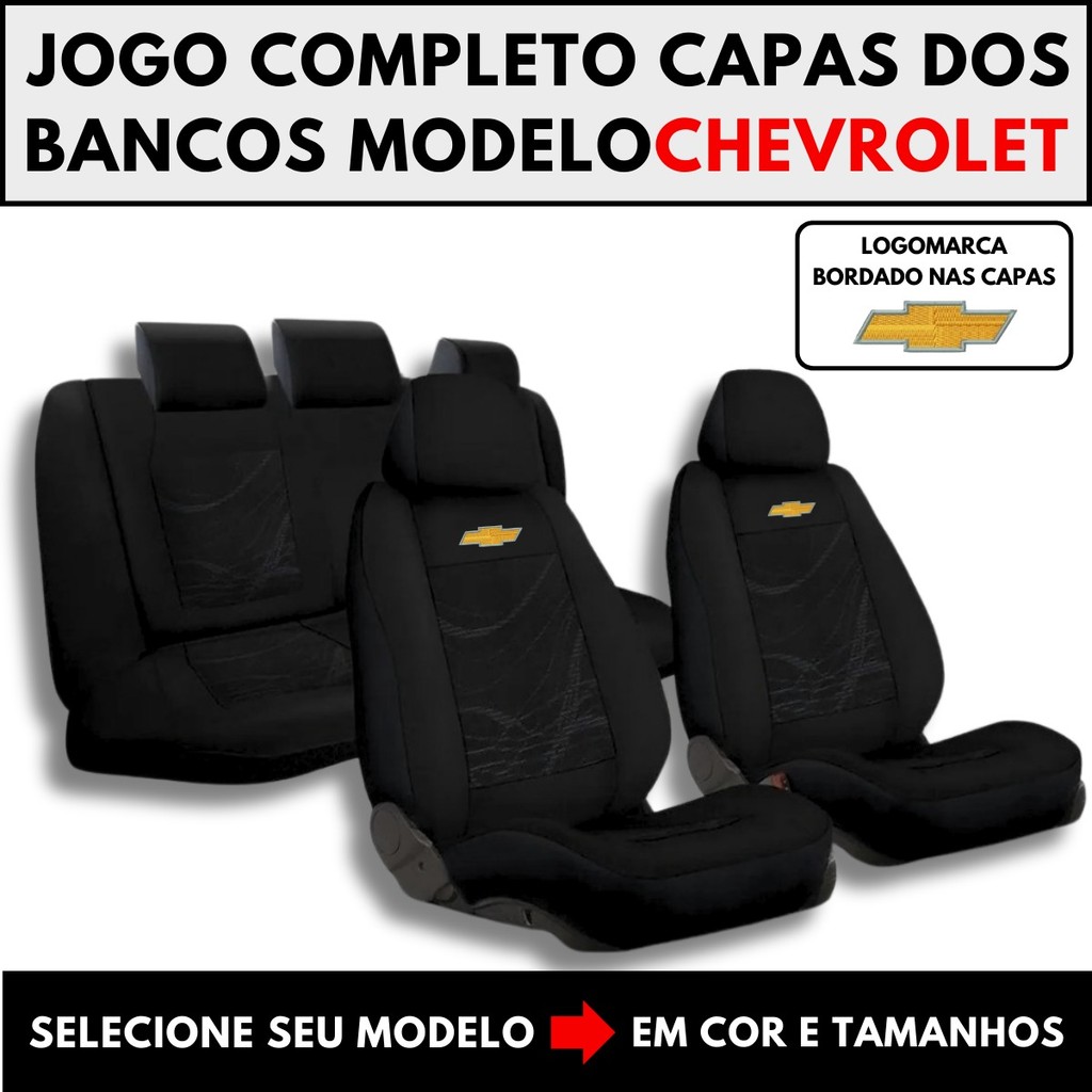 Jogo Capa Banco Carro Modelos Chevrolet GM Tecido Grosso Ônix, Cruze, Tracker, Corsa