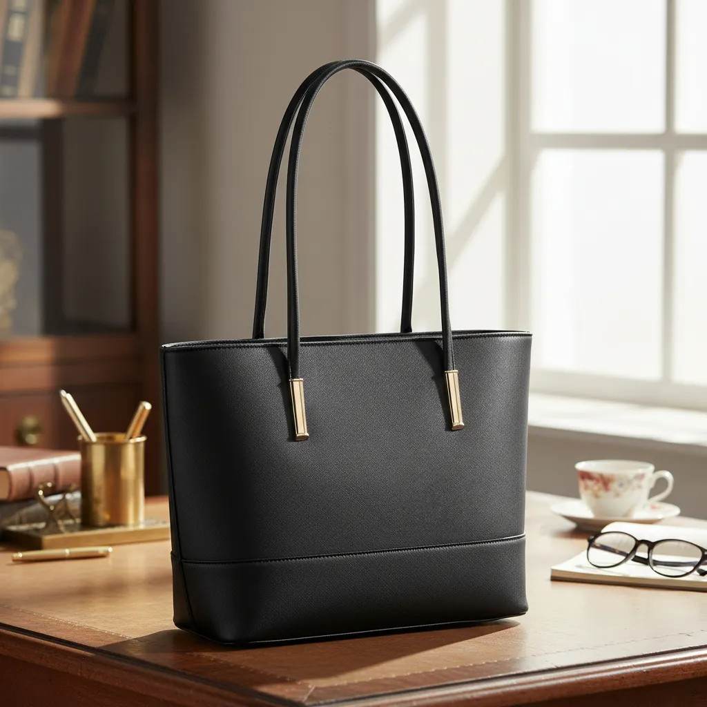 Bolsa Tote Clássica Para Trabalho Faculdade Minimalista Couro PU Elegante De Grande Capacidade em Oferta na Shopee
