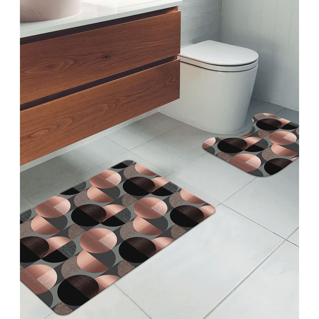Jogo De Tapetes Para Banheiro Wevans Rosa em Oferta na Shopee