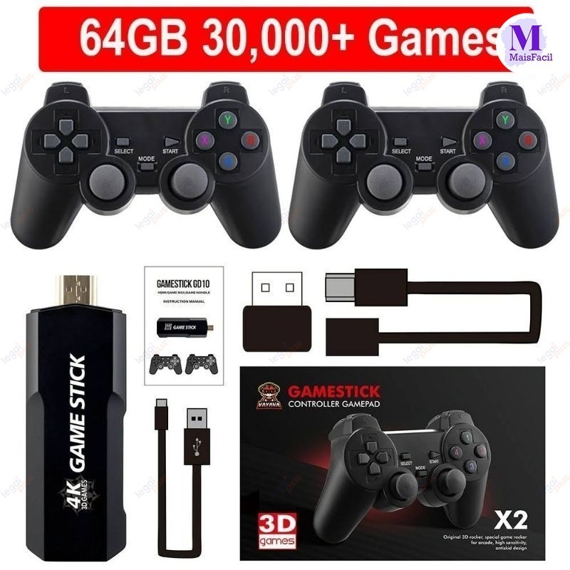 Game Stick GD10 37000mil Jogos 64gb + 2 Controles Sem Fio-Retro De Entrega Prontos Para PSP PS1 GBA